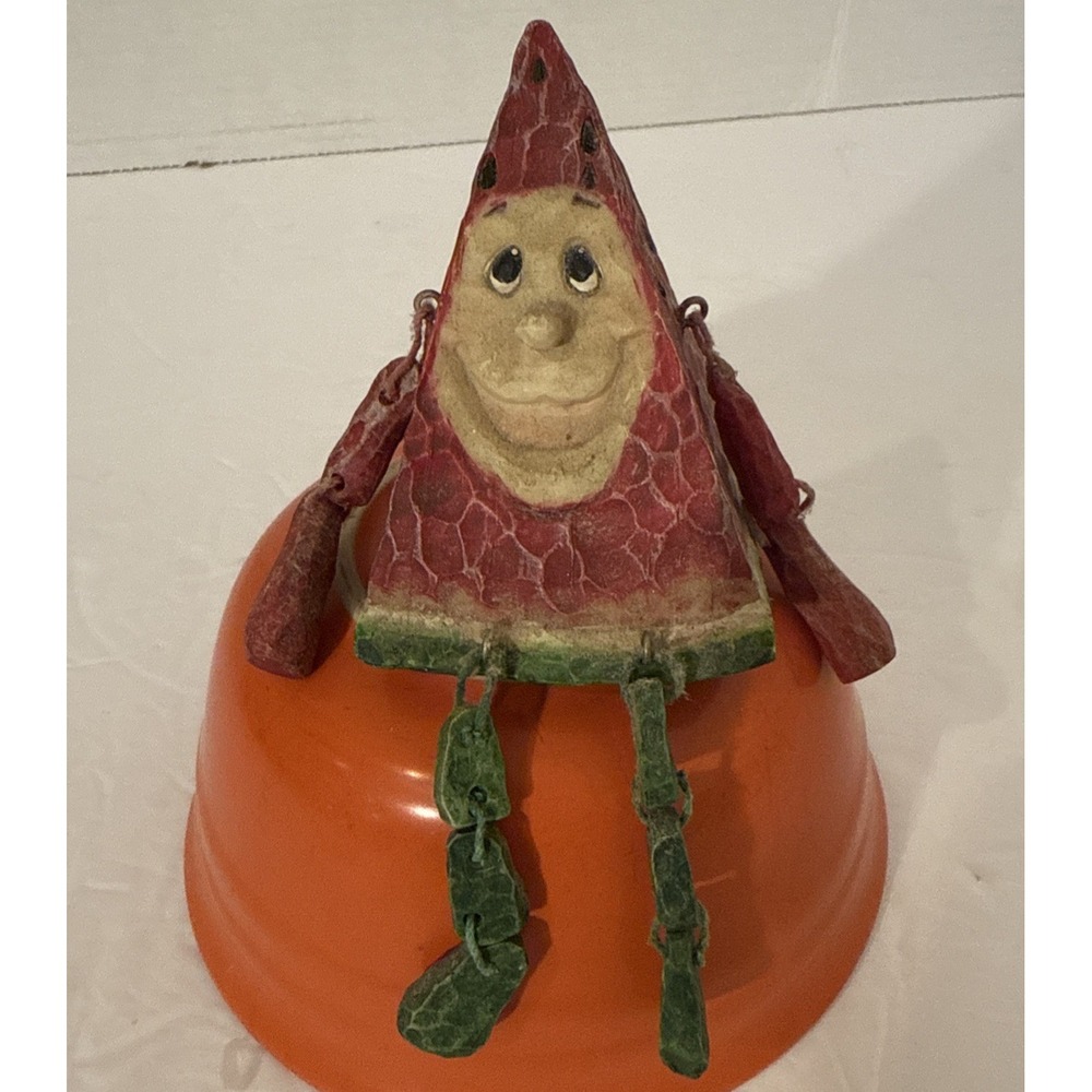 Anthropomorphic Watermelon Shelf Sitter Fruit People Resin Figurine Vintage
